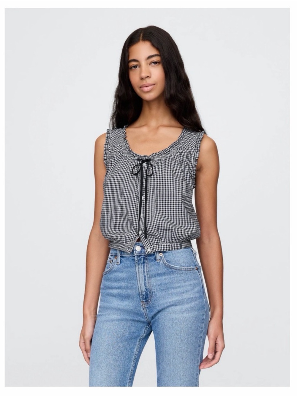 Gap × DÔEN Gingham Cropped Tank Top